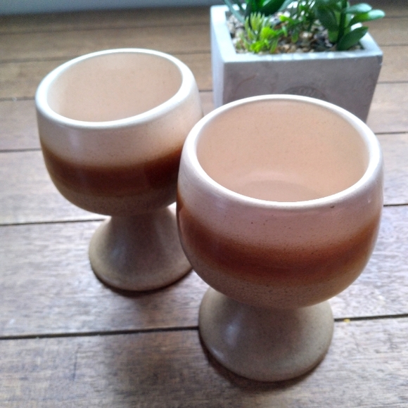 Stoneware Cups in Earth tone colors (2pcs.) - Picture 2 of 4